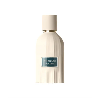 Amouage Outlands Extrait, a smoky woody fragrance with incense, leather, and amber