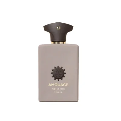 Amouage Opus XVI Timber – refined woods, aromatic clarity and mineral warmth in a modern, architectural luxury fragrance.